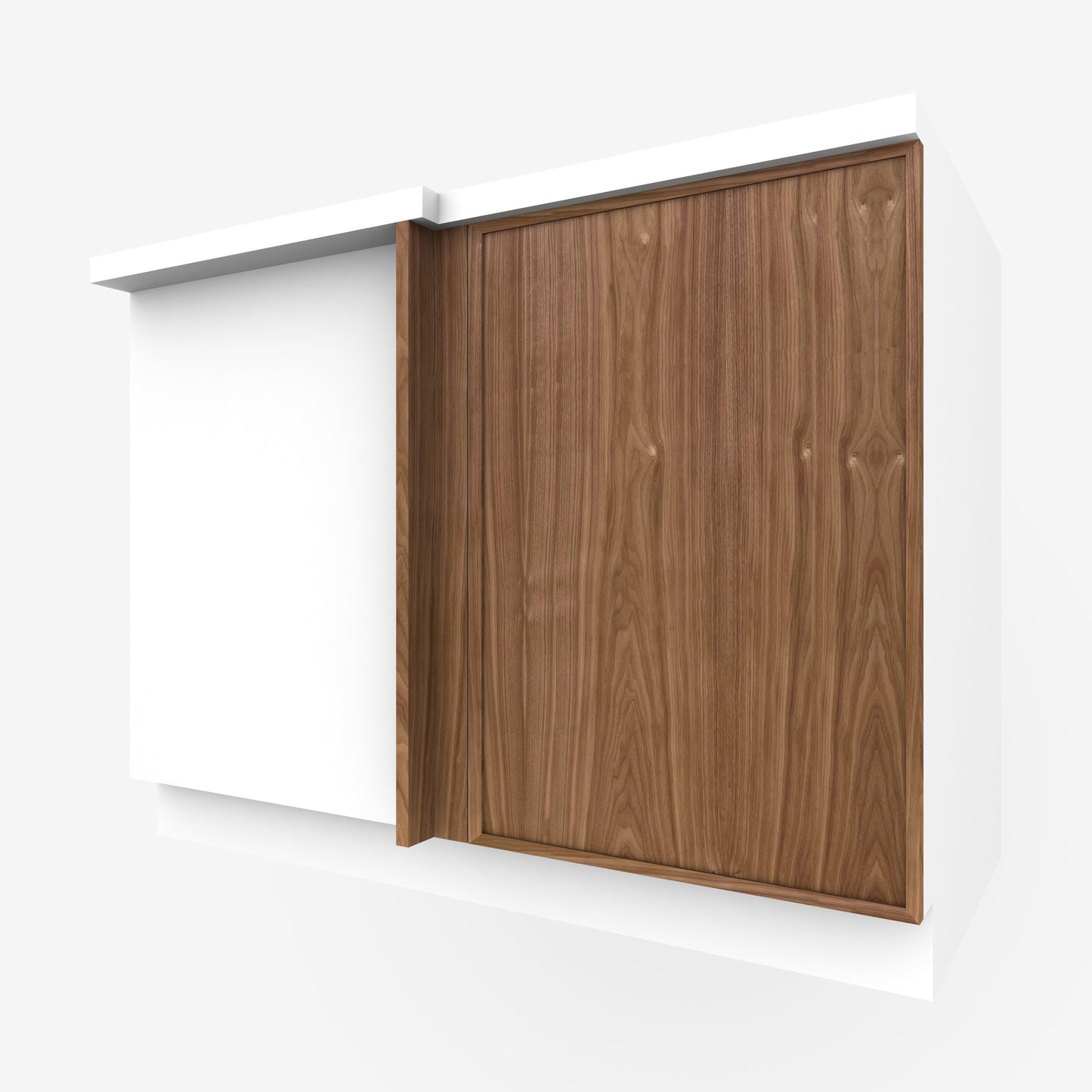 Walnut Outline Corner Cabinet Door for Sektion