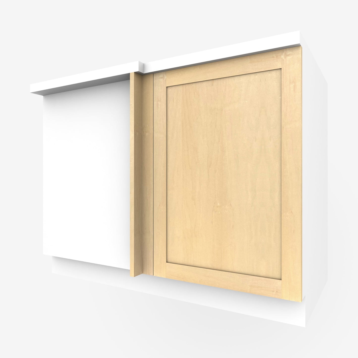 2-piece Maple Shaker Corner Cabinet w/ 8" Trim set