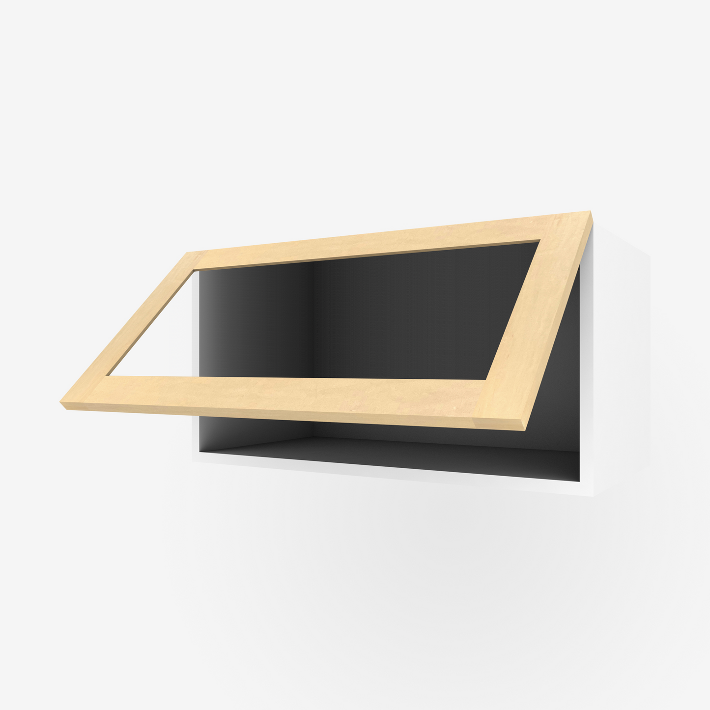 Maple Shaker Glass-Ready cabinet flip-up door front