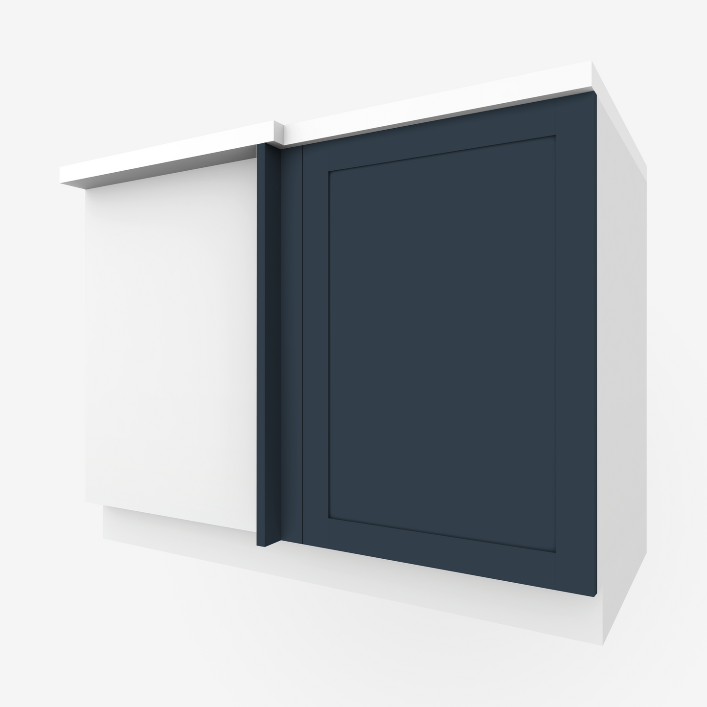 Marine Blue Shaker Corner Cabinet Door for Sektion