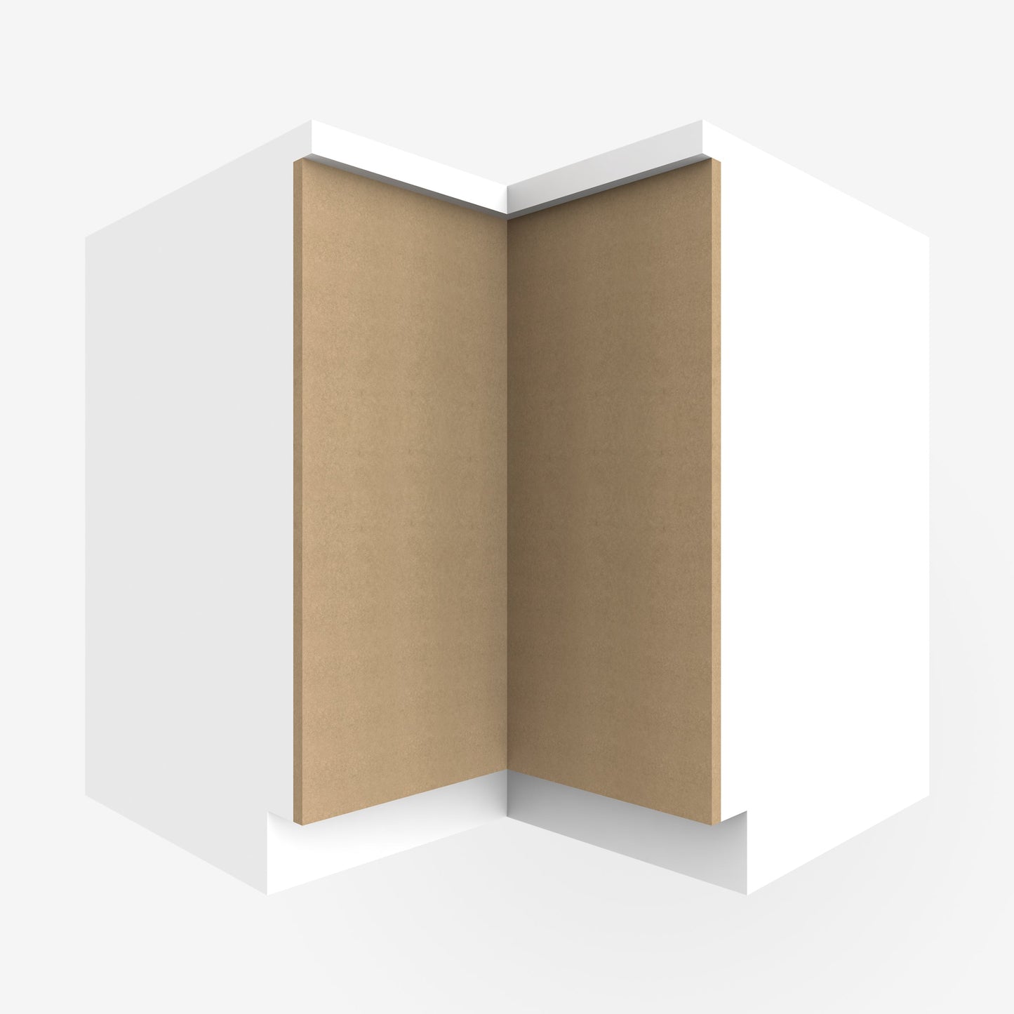 Paint-Ready Slab Corner Cabinet Door for Sektion