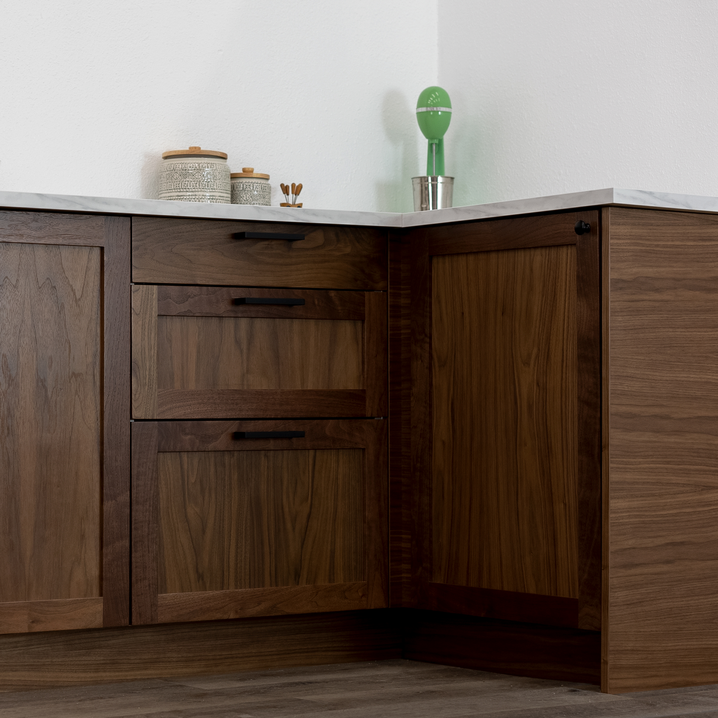 Walnut Shaker Corner Cabinet Door for Sektion