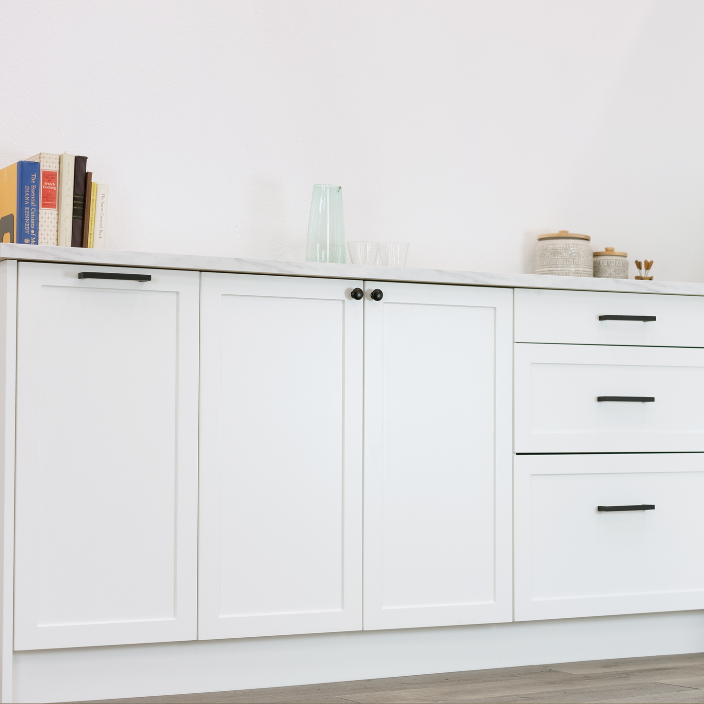 White Shaker Pull-Out Drawer for Sektion