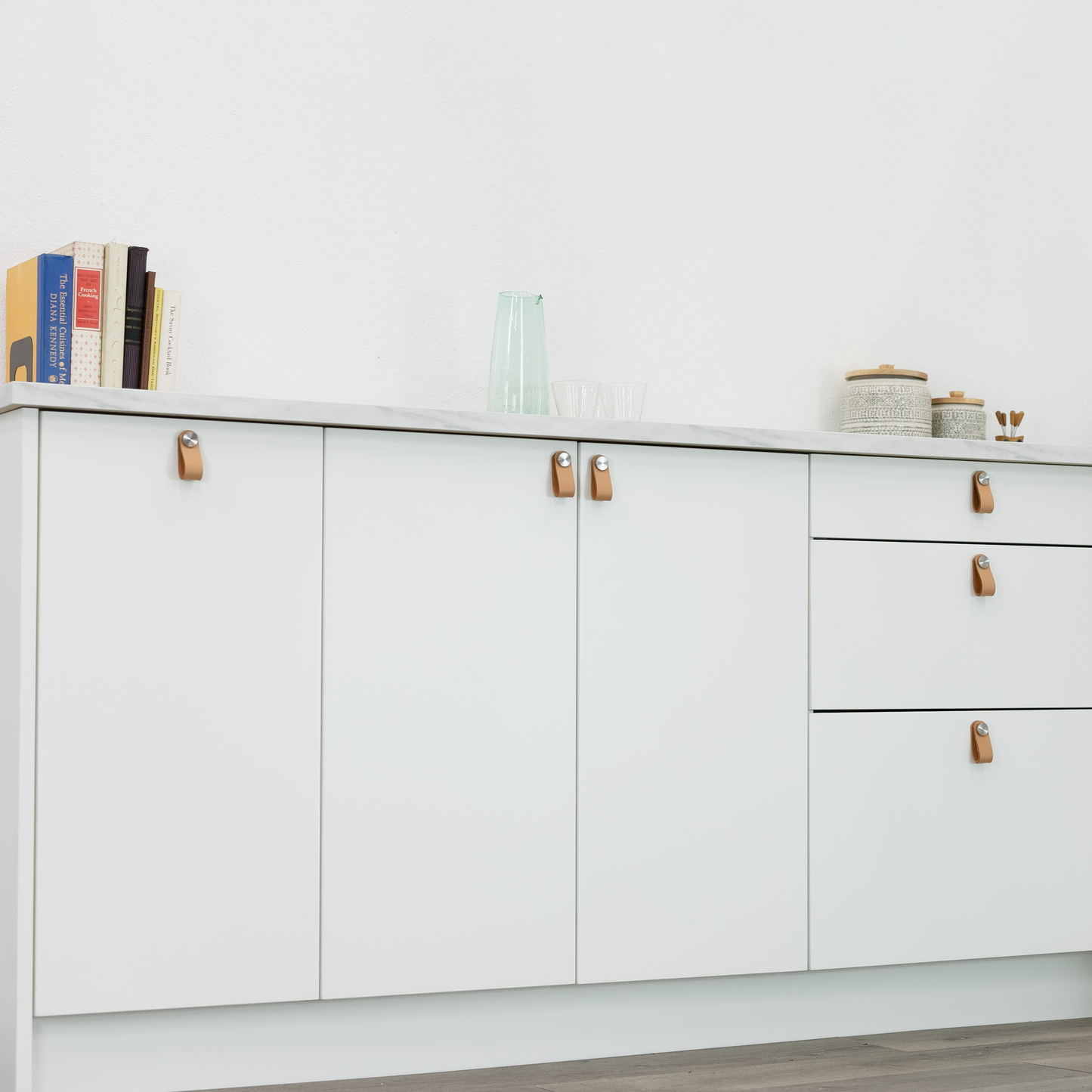 White Slab Pull-Out Drawer for Sektion