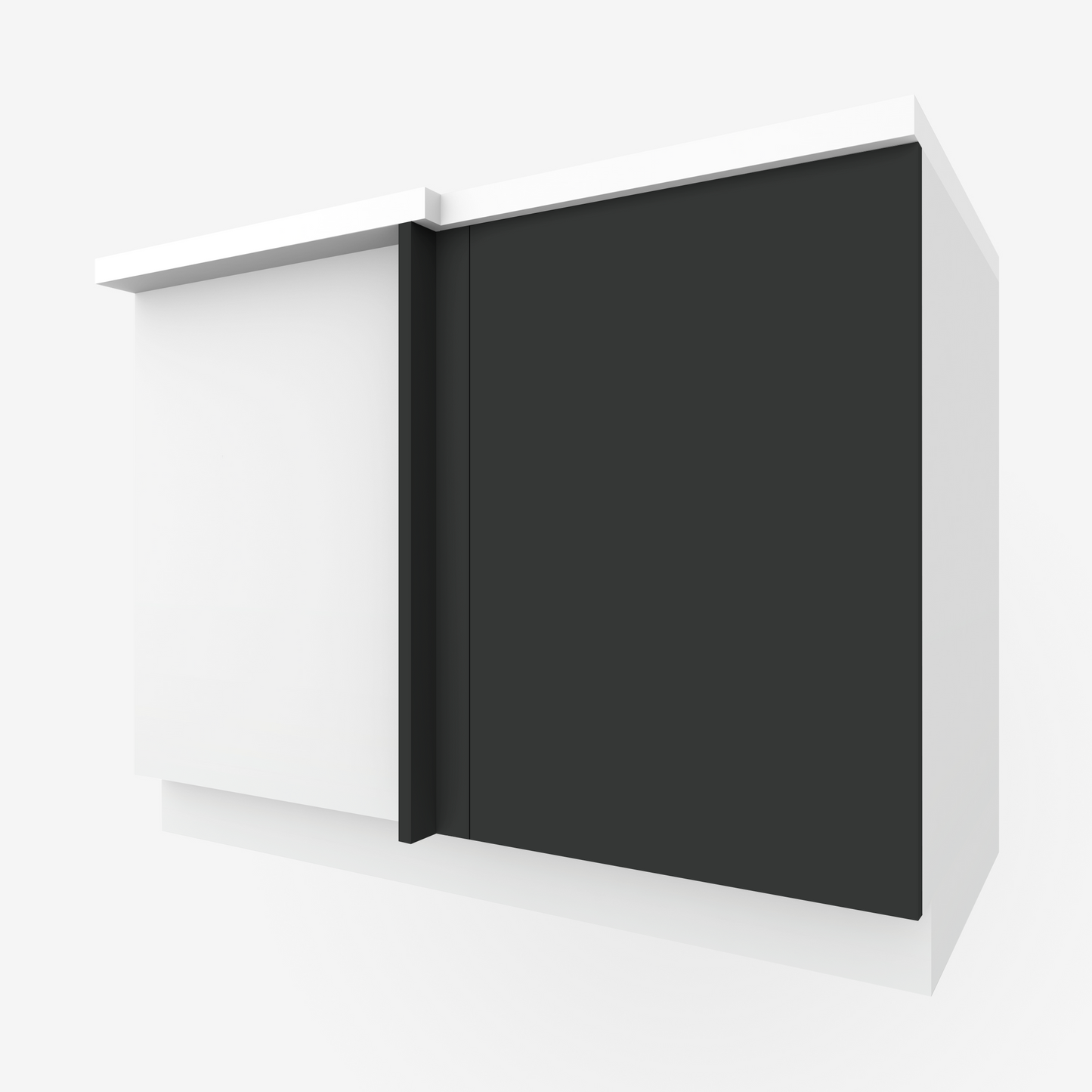 Black Slab Corner Cabinet Door for Sektion