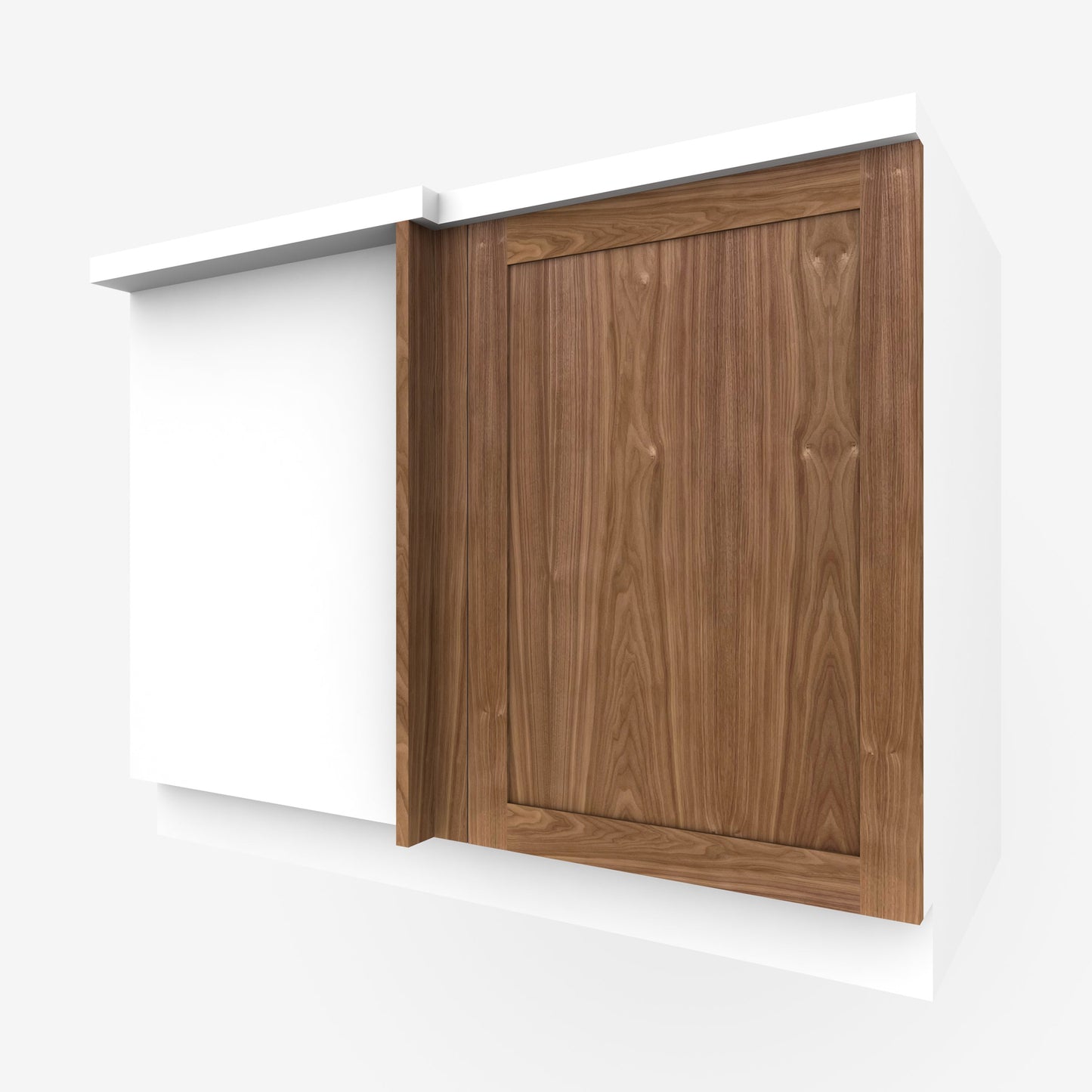 Walnut Shaker Corner Cabinet Door for Sektion