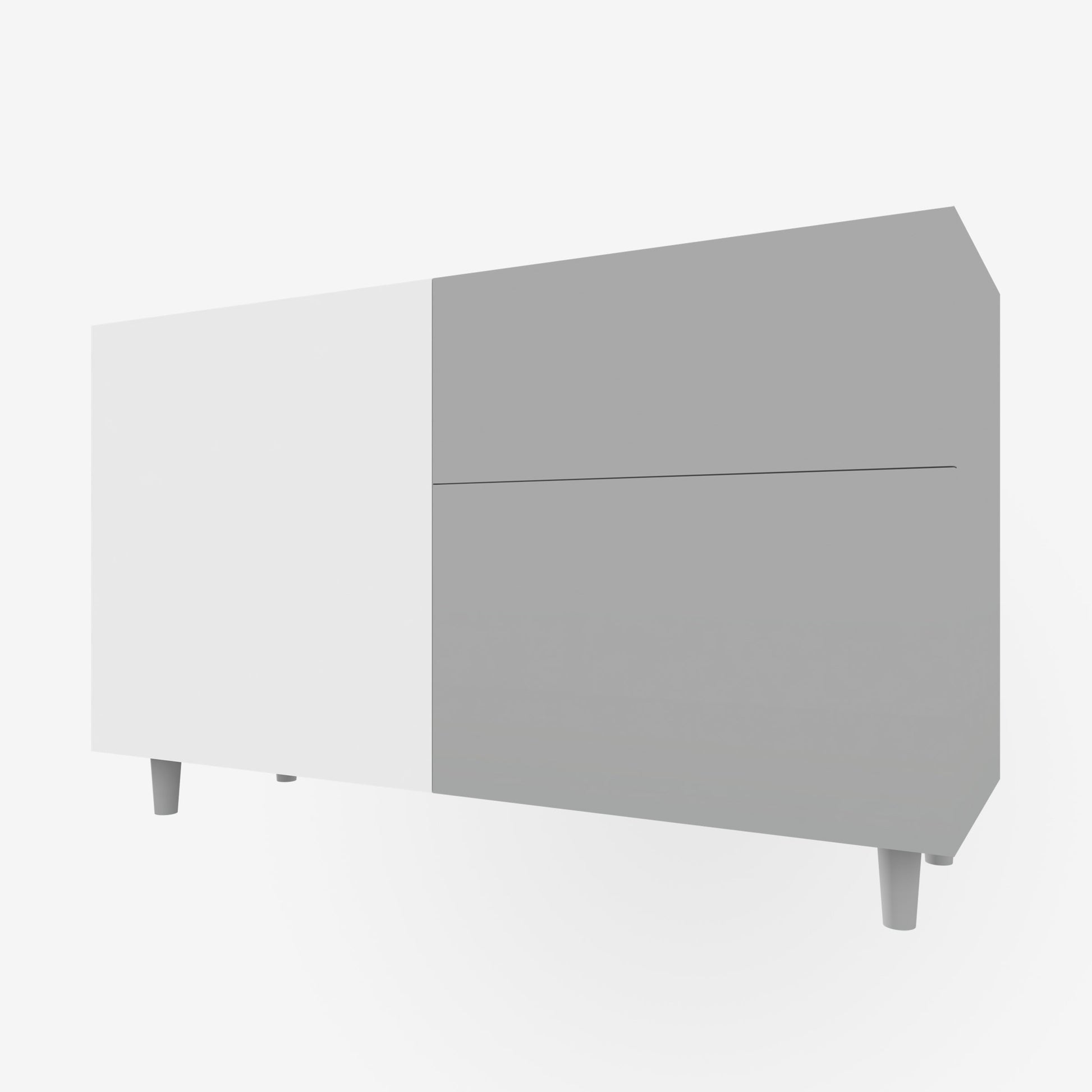 23 5/8" 25 1/4" Modern matte white acrylic slab drawer for Ikea Besta media cabinet