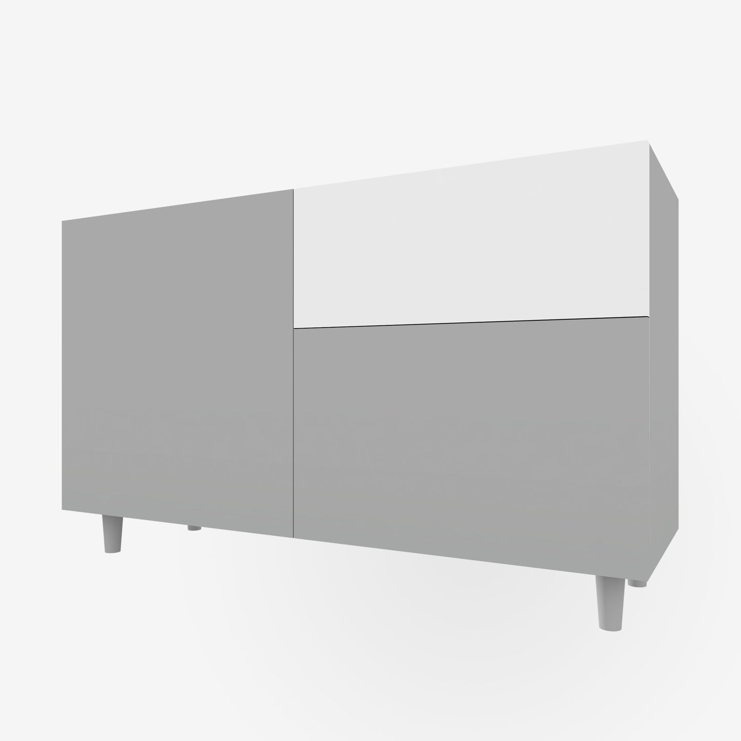 23.625" x 10.25" Modern matte white acrylic slab drawer for Ikea Besta media cabinet