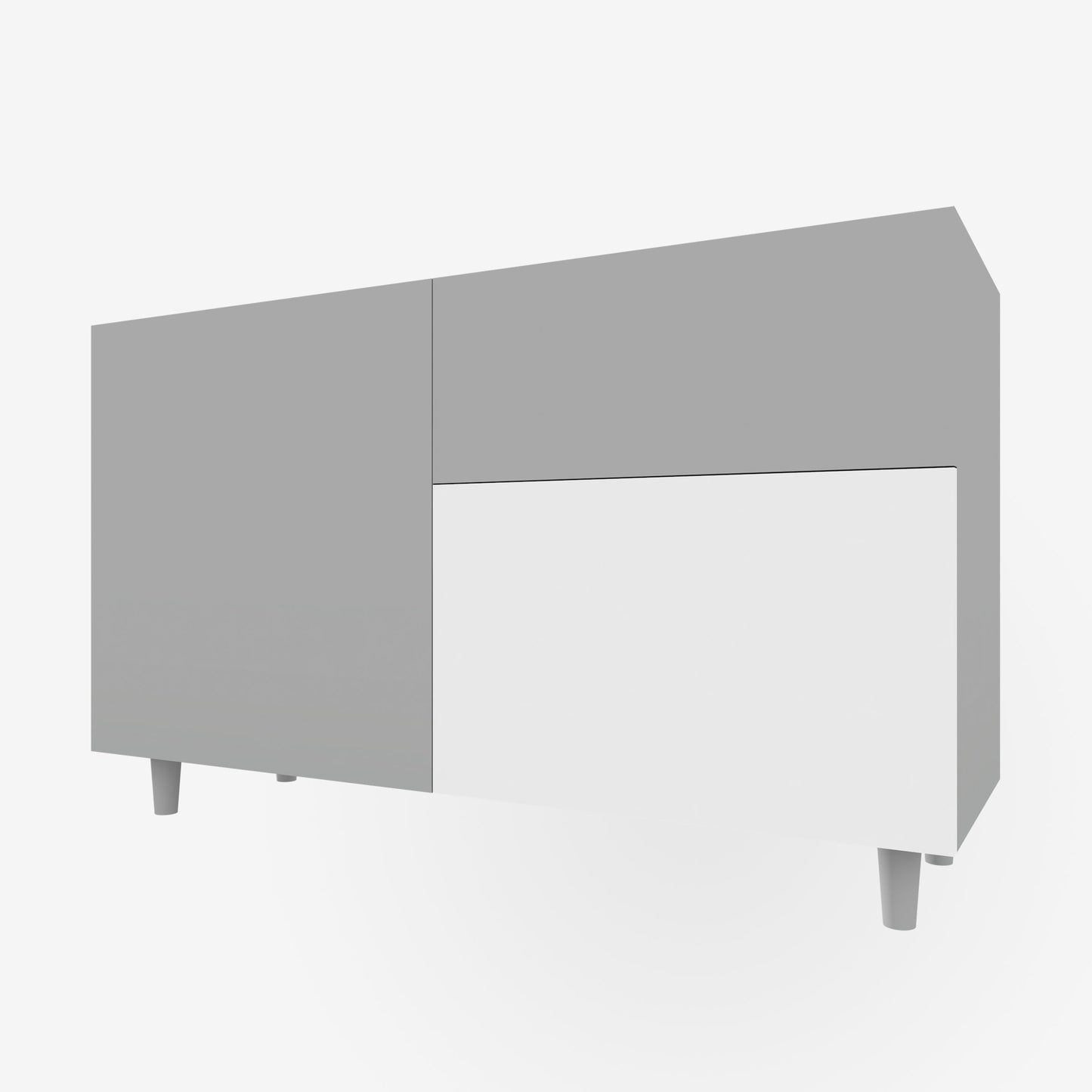 23.625" x 15" Modern matte white acrylic slab drawer for Ikea Besta media cabinet