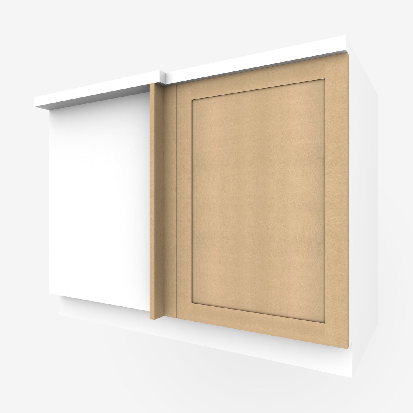 Paint-Ready Shaker Corner Cabinet Door for Sektion