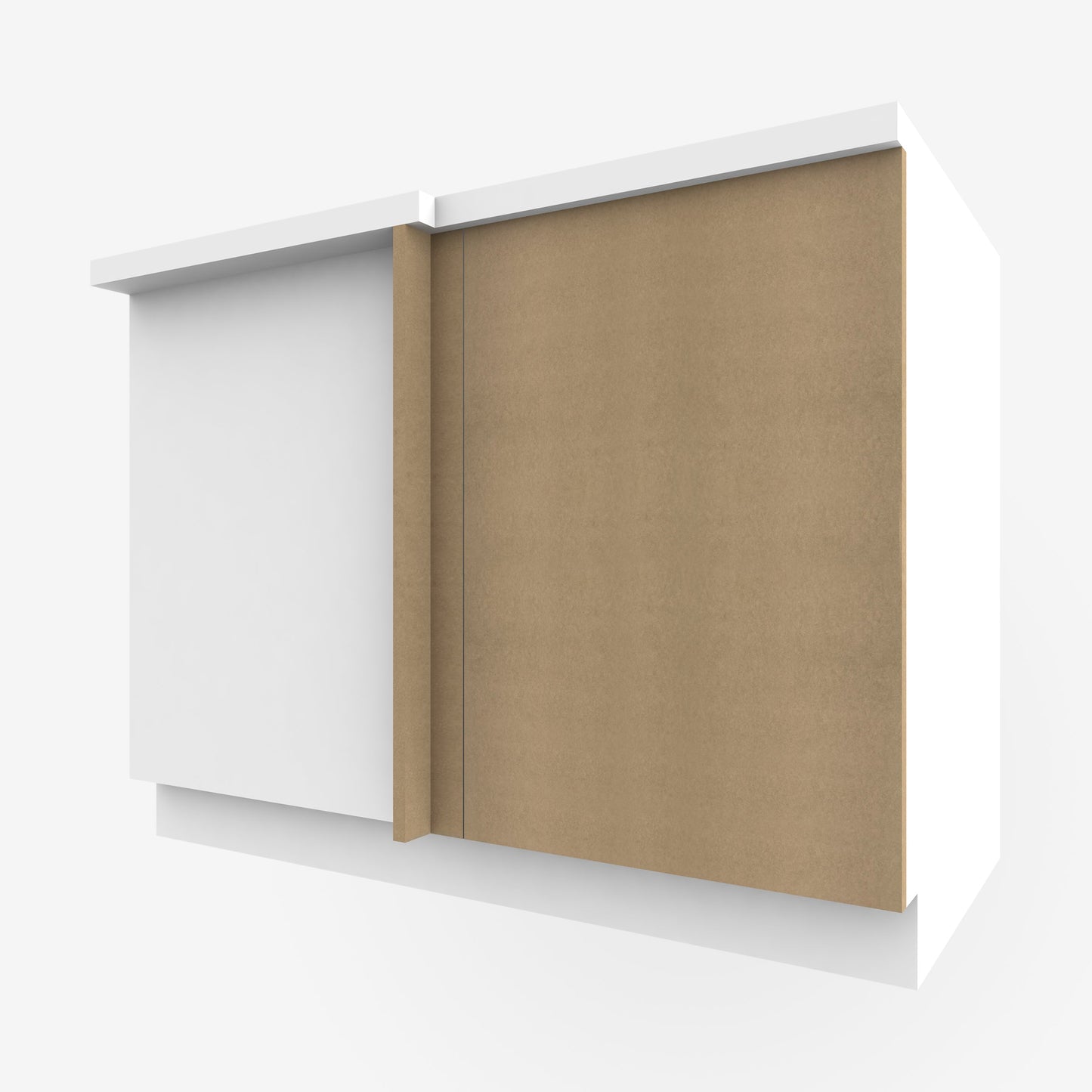 Paint-Ready Slab Corner Cabinet Door for Sektion